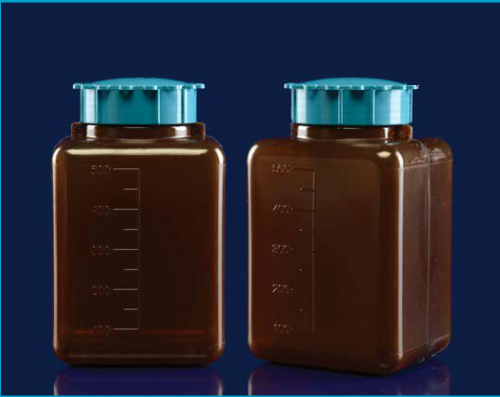şişe P.E amber geniş boyun vidalı kapaklı 100 ml